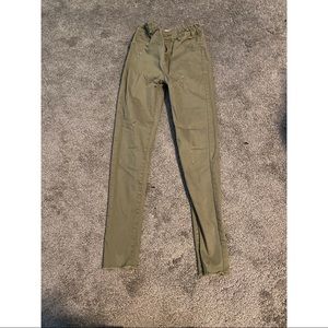 Olive green kids skinny pants